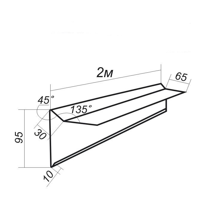 Торцевая планка для кровли чертеж